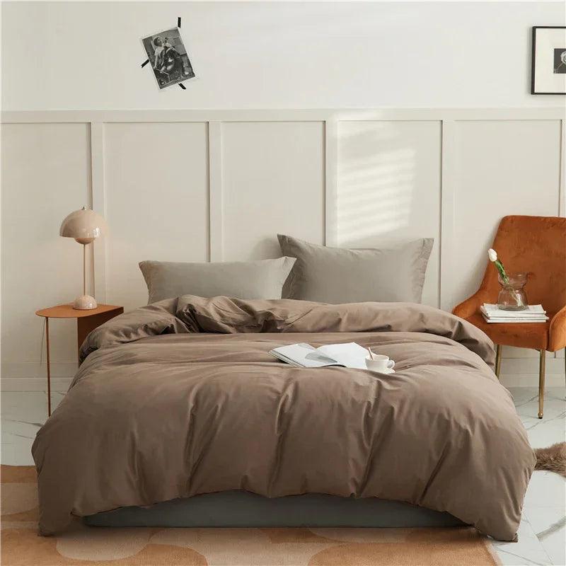 100 Cotton Sanding Duvet Cover Autumn And Winter Thickening Solid Color EX-STOCK Canada