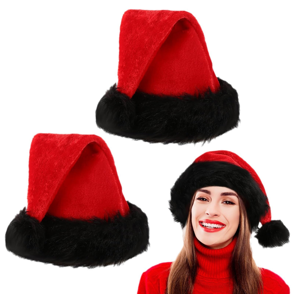 Chapeau de Noël rouge en peluche, accessoires de costume de festival, décorationEX-STOCK Canada