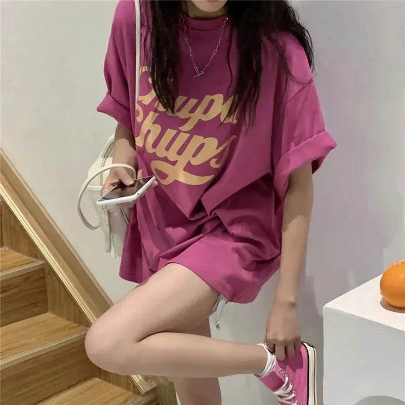 Street Fashion Oversized women round neck polo y2k fashion - EX-STOCK Canada