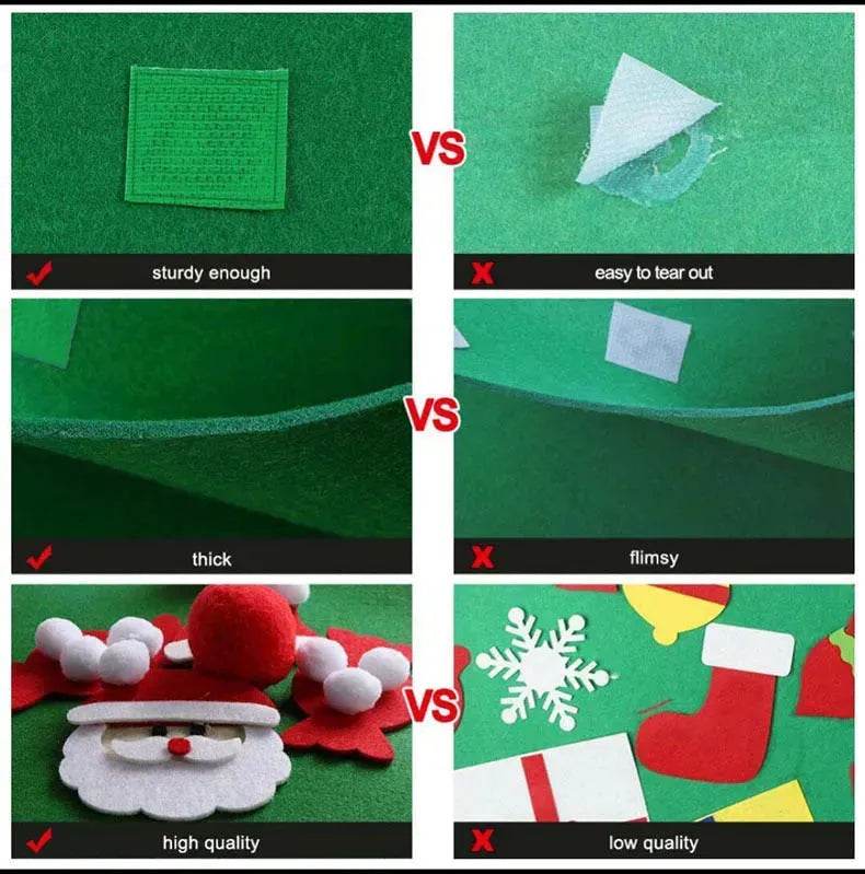 DIY Felt Christmas Tree New Year Toddler Kids Handmade Gift Toys Door Wall Hanging Ornaments Holiday Party Home Decor Set - EX-STOCK Canada