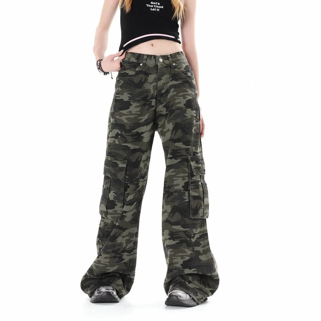 Camouflage Multi Pocket Workwear Baggy Jeans Pant For Men And Women Lazy High Street Straight Tube - EX-STOCK Canada