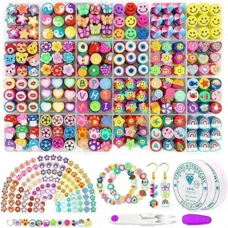 24 Grid 480 PCs Colorful Polymer Clay Beaded Set DIY Bracelet - EX-STOCK CANADA