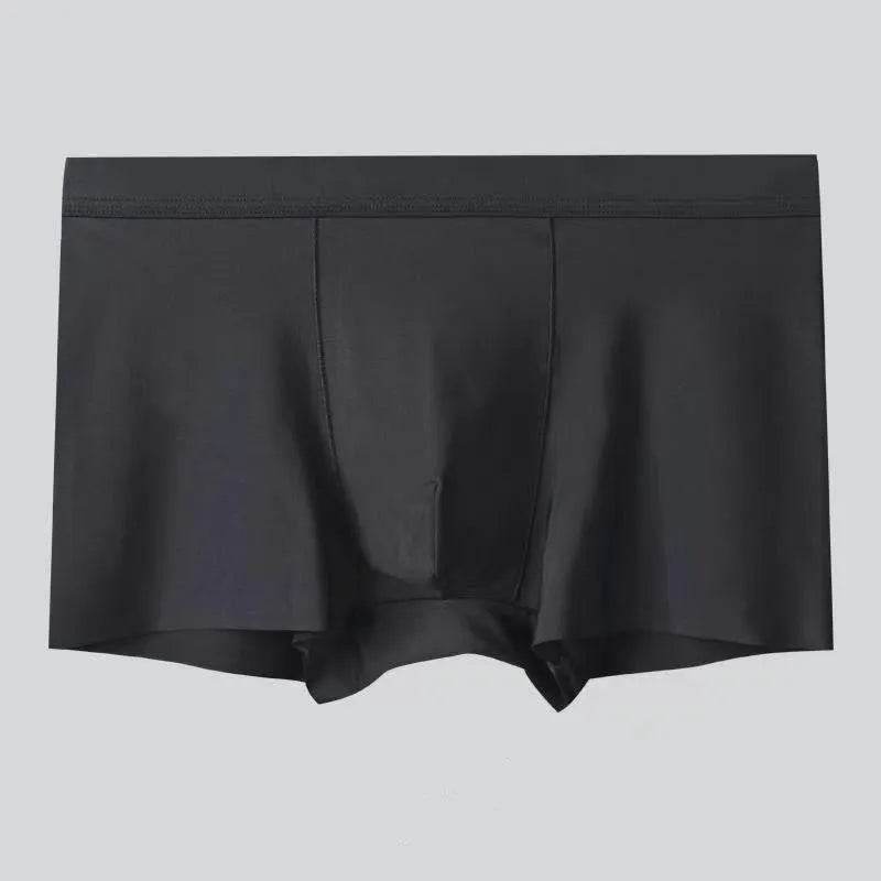 Men's 4-pack Plain Mid waist Boxer Brief Ice Silk Underwear. - EX-STOCK Canada