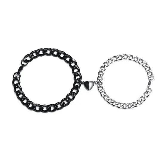 Magnetic Couple Bracelet Suit Cuban Link Chain - EX-STOCK Canada