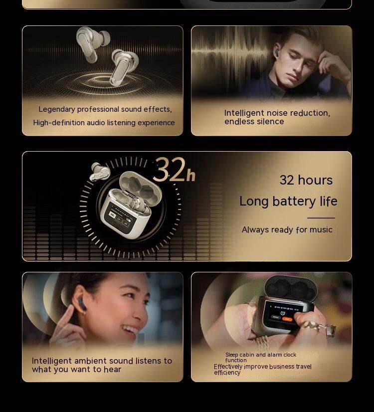 Smart Screen Noise-Cancelling Bluetooth earbuds True Wireless In-ear Headphone - EX-STOCK Canada