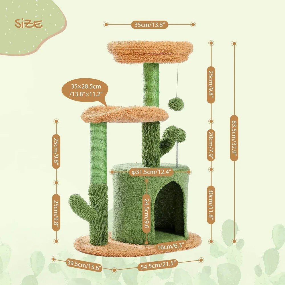 Climbing Frame Cat Nest Tree 32-inch Cactus Cat Climbing Frame - EX-STOCK Canada