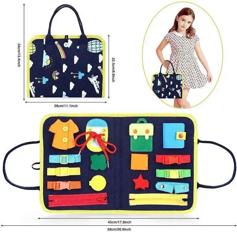 New Busy Book Children's Busy Board Dressing And Buttoning Learning Baby Early Education Preschool Sensory Learning Toy - EX-STOCK Canada