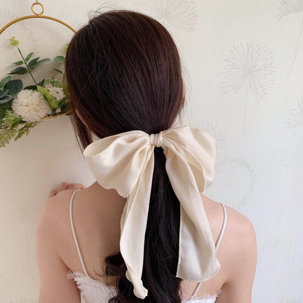 Silk satin oversized bow tie Hair Scrunchies ponytail Holder - EX-STOCK Canada