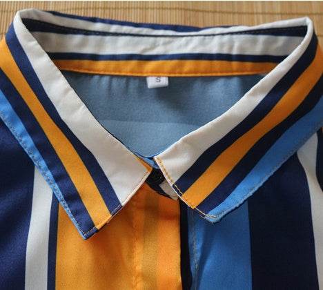 Stripe Shirt Women's Dress Spring Summer Chiffon V-neck Sexy Maxi Dresses Sexy Elegant Casual Girl Lace Women Long Sleeve - EX-STOCK Canada