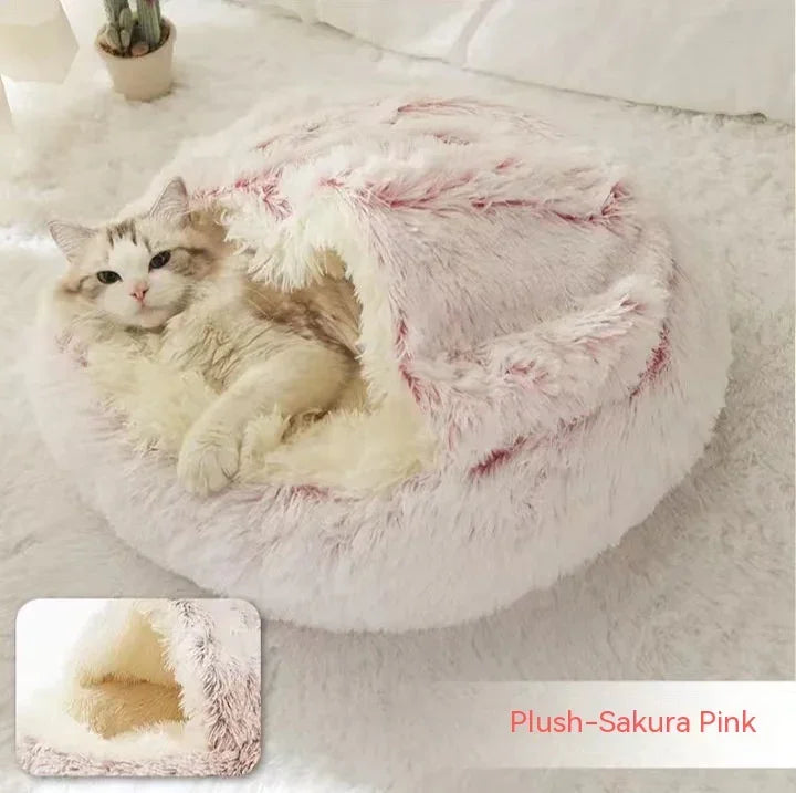 2 In 1 Dog And Cat Bed Pet Winter Bed Round Plush Warm Bed House Soft Long Plush Pets Bed Pet Products EX-STOCK Canada