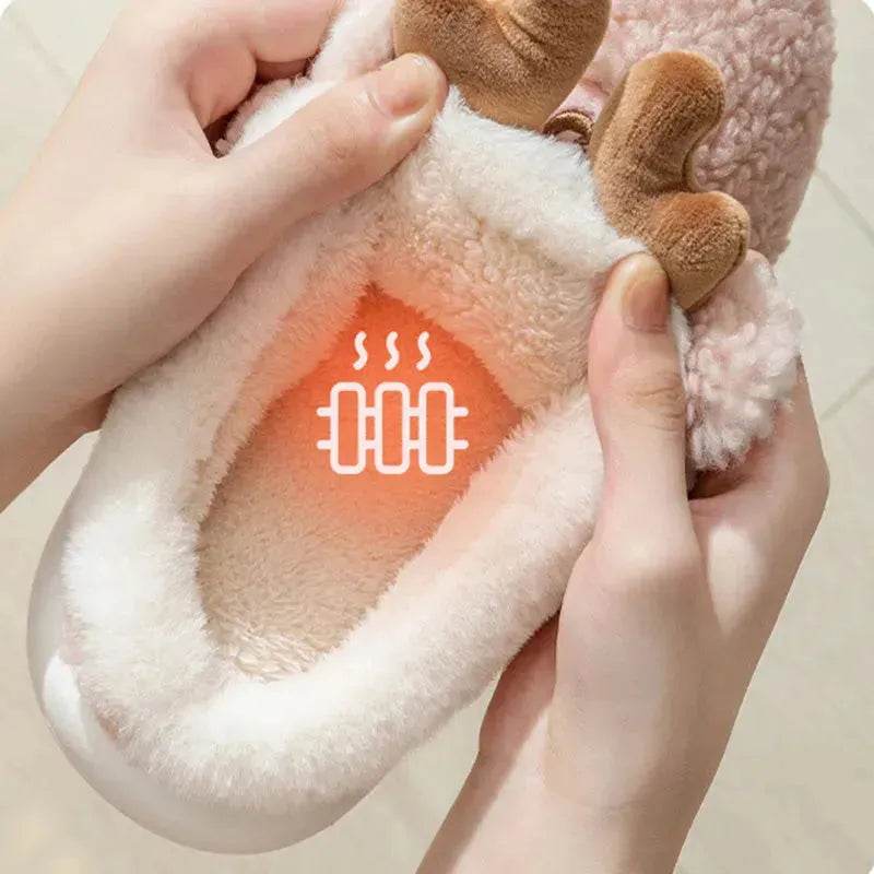 Christmas Shoes Winter Home Slippers Elk Soft Cozy Bedroom Slipper Slip On House Shoes - EX-STOCK Canada