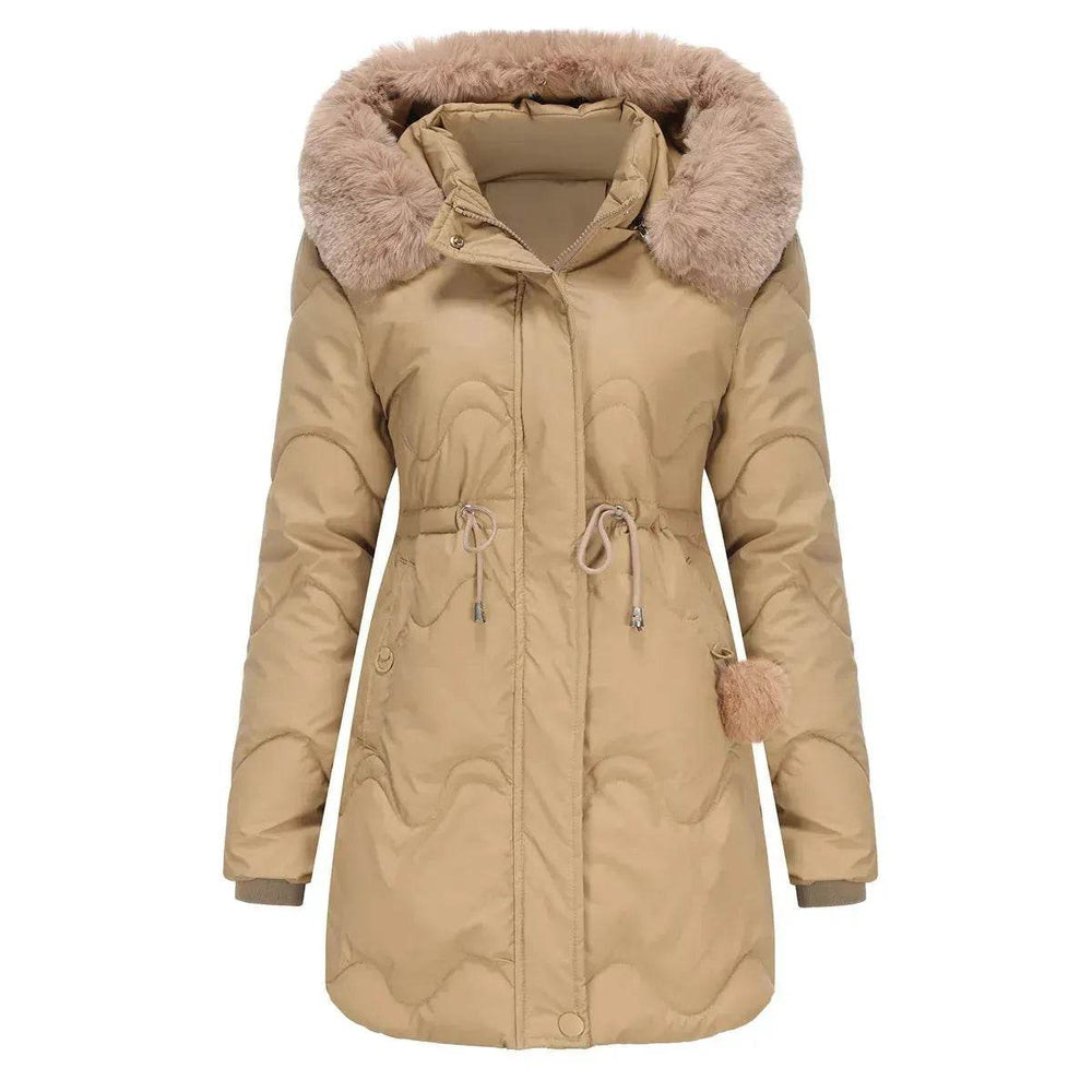 Autumn Winter Fur Collar cotton padded long winter jacket for women - EX-STOCK Canada