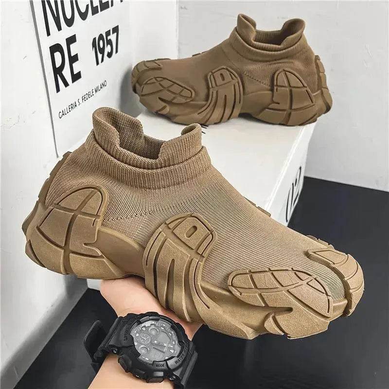 Fashion Lace Up Sock Shoes Men's Personalized Lightweight Running Walking Sneakers Thick Bottom Sneakers - EX-STOCK Canada