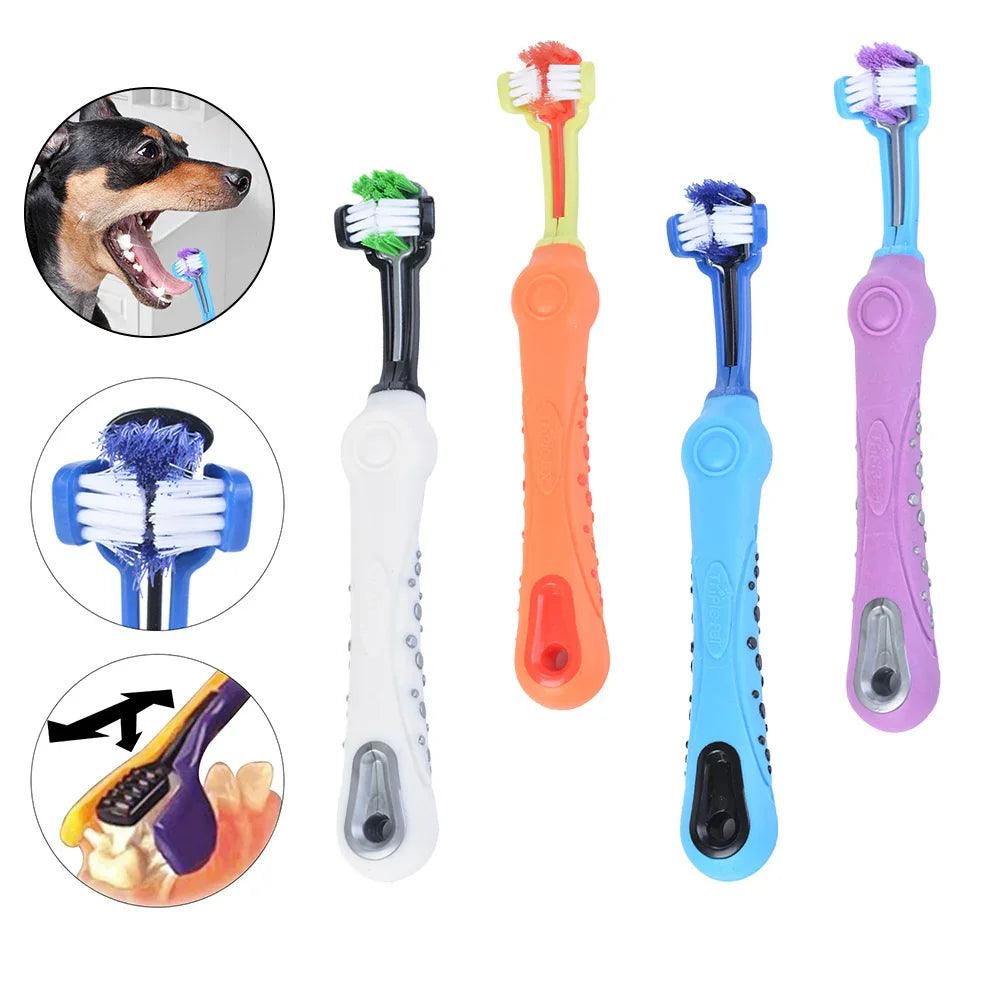 Three Sided Pet Toothbrush Dog Brush Bad Breath Tartar Teeth Care EX-STOCK Canada