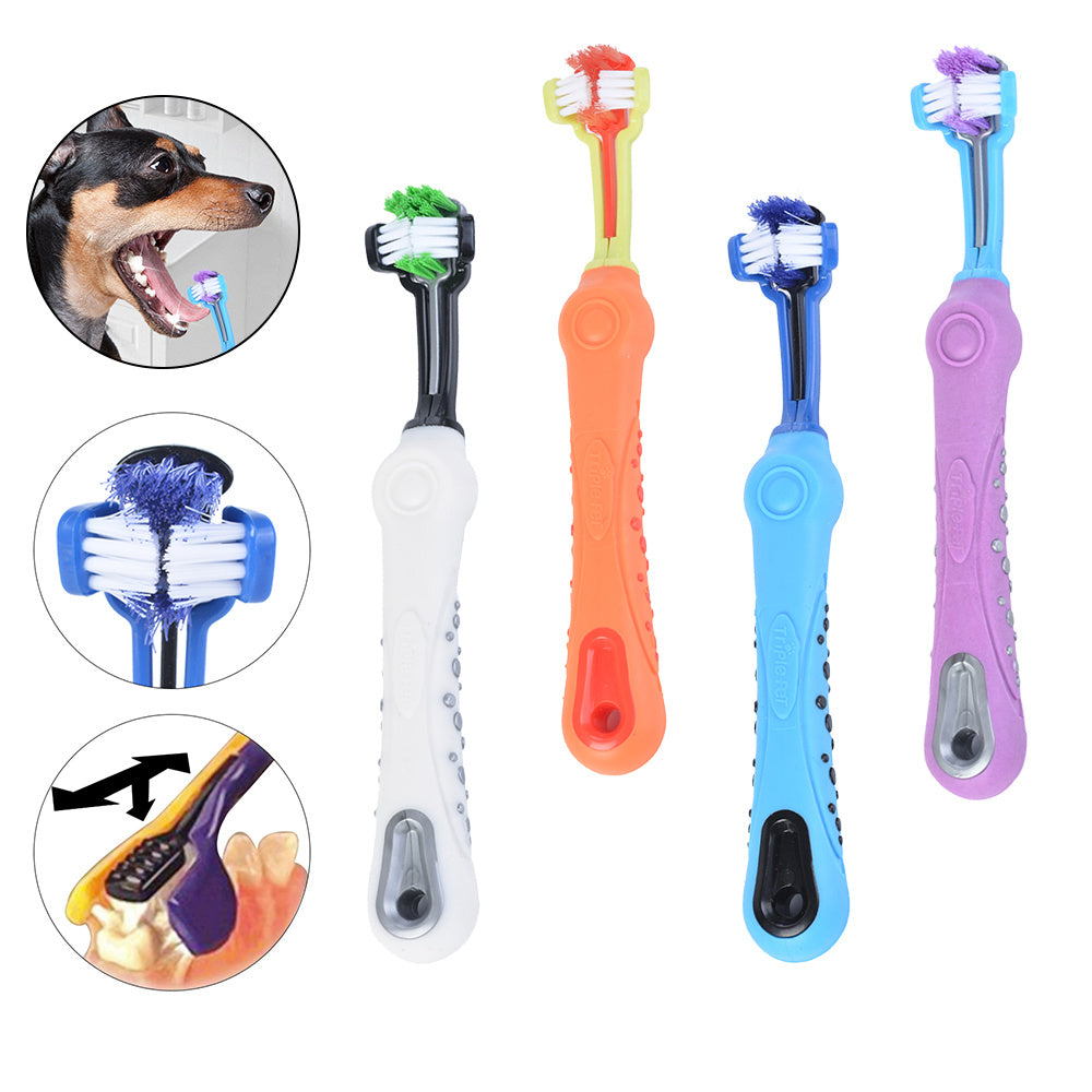 Three Sided Pet Toothbrush Dog Brush Bad Breath Tartar Teeth Care EX-STOCK Canada