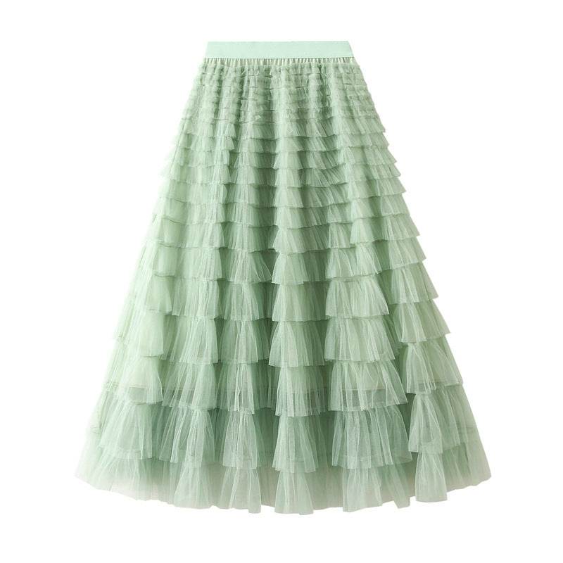 Cake Skirt Women's White Gauze long Layered tulle Skirt - EX-STOCK Canada