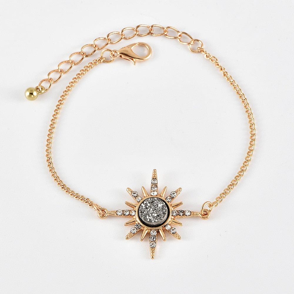 Bracelet diamant lune soleil plein - EX-STOCK Canada