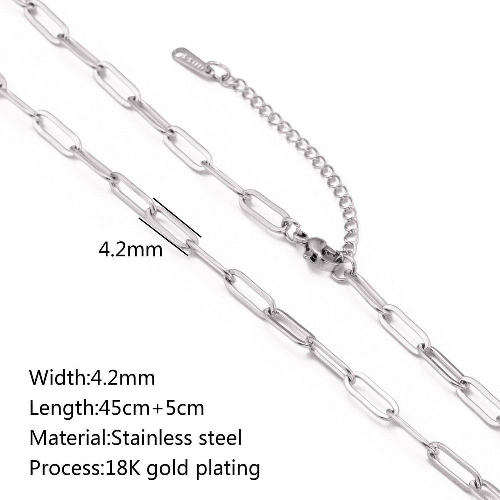Stainless Steel Vacuum Vapor Plating 18K Gold Color Protection Lip Chain Necklace - EX-STOCK Canada
