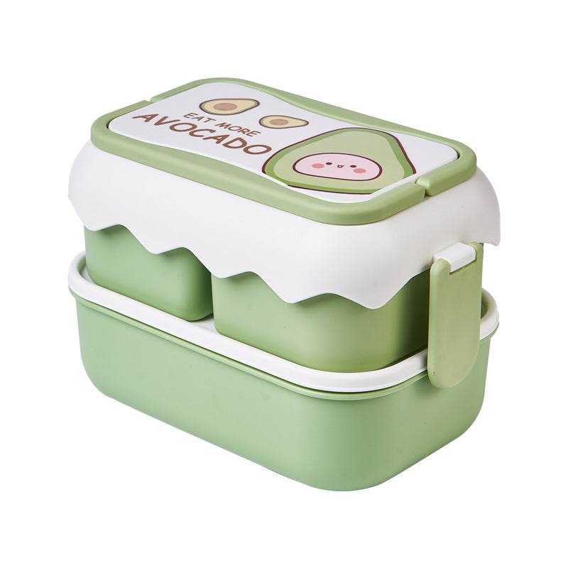 Cute Double Layered Kids Plastic Lunch Box - EX-STOCK Canada