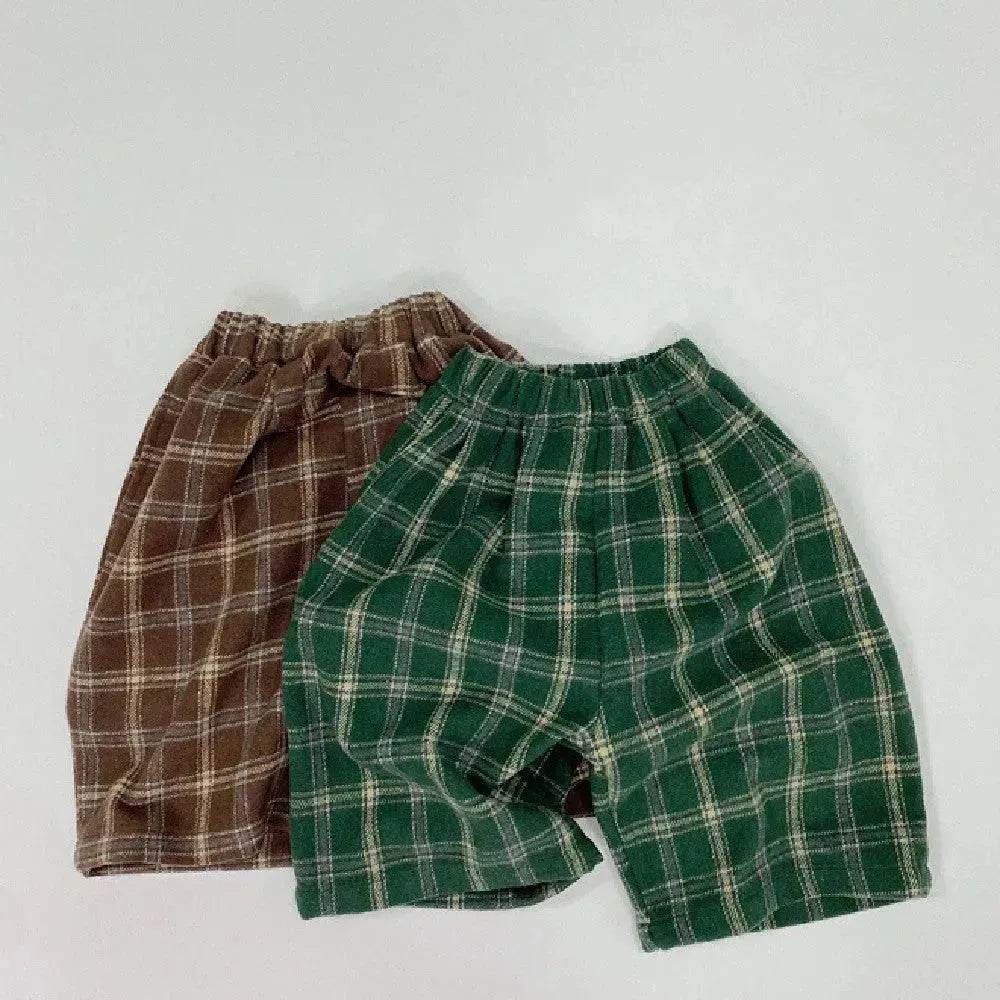 Fashion Personality Children's Plaid Stylish Pants Short pant for Boys - EX-STOCK Canada