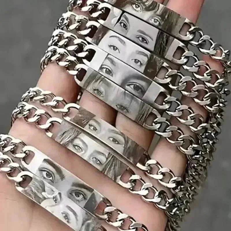 DIY Laser Engraved Stainless Steel Couple Bracelet Bracelet Jewelry - EX-STOCK Canada