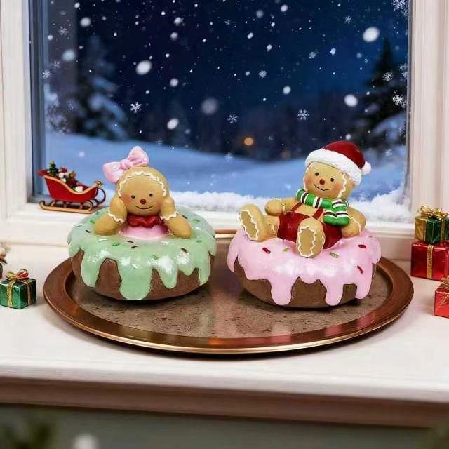 Hand Drawn Cartoon Resin Christmas Decorations Gingerbread Man EX-STOCK Canada