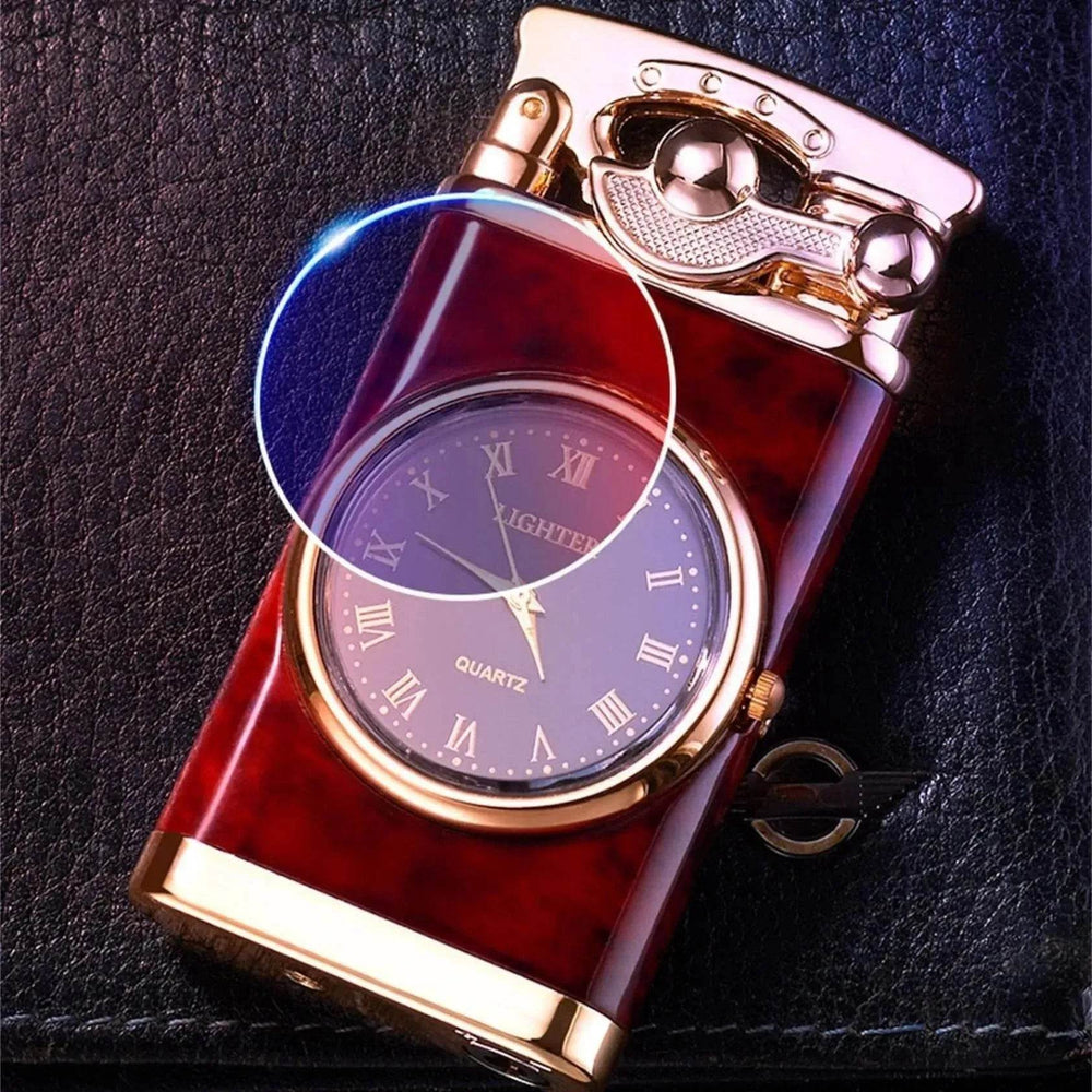 New Lighter With Electric Watch Rocker Arm Automatic Ignition Straight Blue Flame Lighter Creative Real Dial Inflatable Windproof Cigar Lighter Men's Watch Gift - EX-STOCK Canada