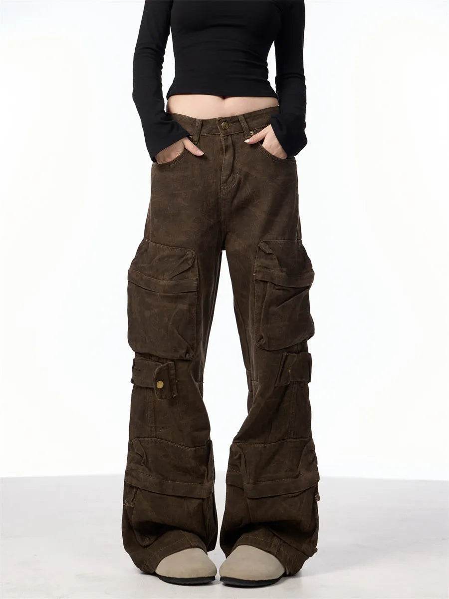 Retro Design Camouflage Cargo Pants Women - EX-STOCK Canada