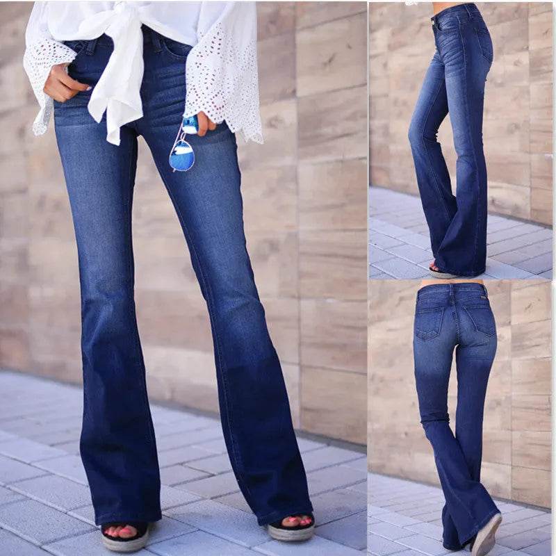 Women's mid-rise trousers bootcut jeans - EX-STOCK Canada