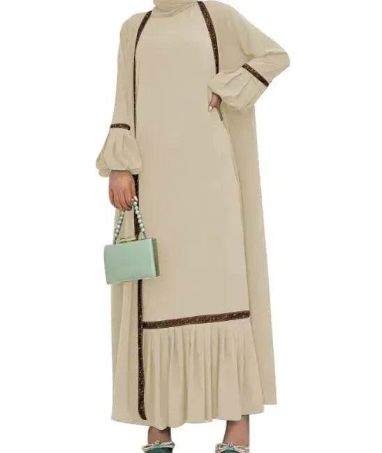Elegant Two piece for ArabWomen Abaya Underwear dress and Kimono Abaya Open front Abaya for Middle Easter Arab Dubai Women - EX-STOCK Canada
