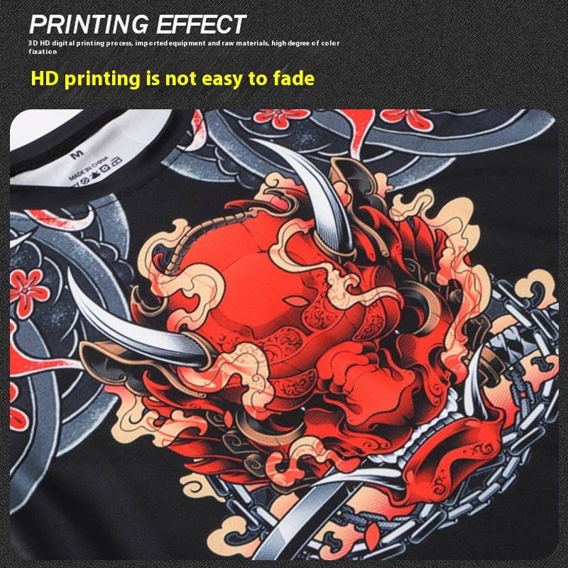 Printed Long Sleeve Fitness Top for Men Exercise Gym shirt - EX-STOCK Canada