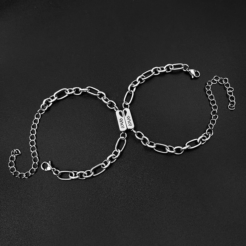 Simple Stainless Steel Sun Moon Love Couple Bracelet - EX-STOCK Canada