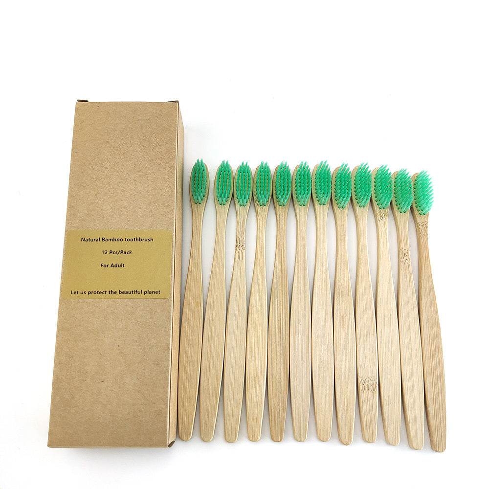 Eco friendly 12 Bamboo toothbrushes - EX-STOCK Canada