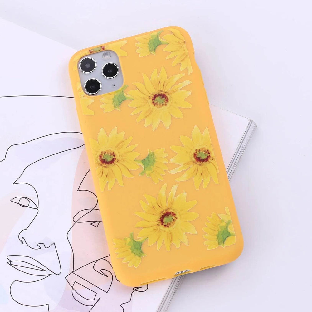 Floral Printed Liquid Silicone mobile phone case Unisex - EX-STOCK Canada