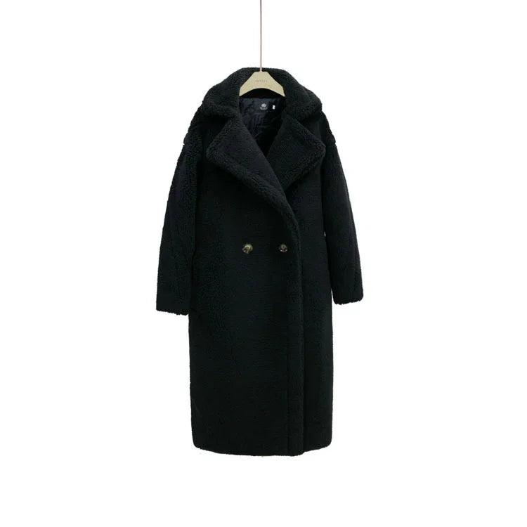Plush Coat Ladies Long Lamb Coat Winter EX-STOCK Canada