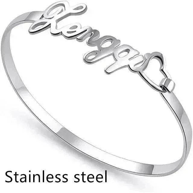 Customized Name Bracelet Personalized Custom Bangles Stainless Steel Jewelry - EX-STOCK Canada