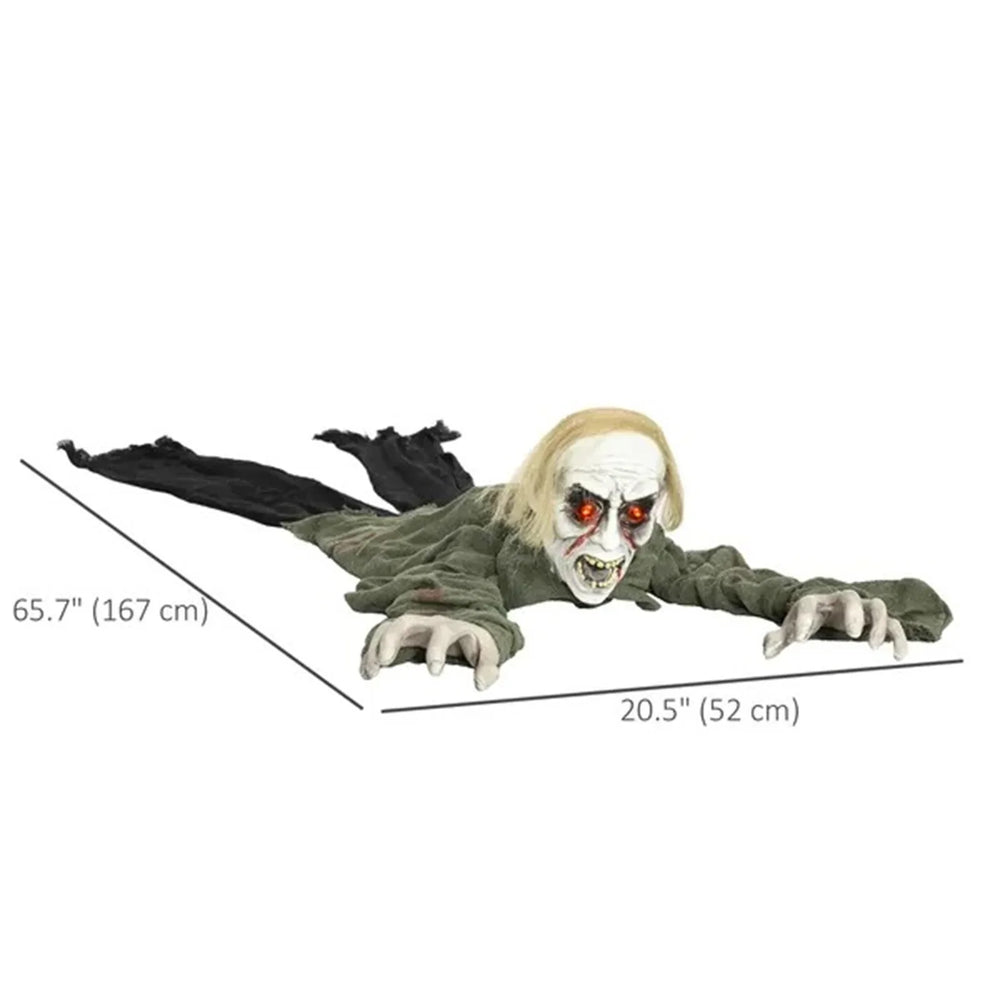 66 Outdoor Halloween Decoration Crawling Zombie, Animated Prop Decor With Sound Activated, Light Up Eyes EX-STOCK Canada