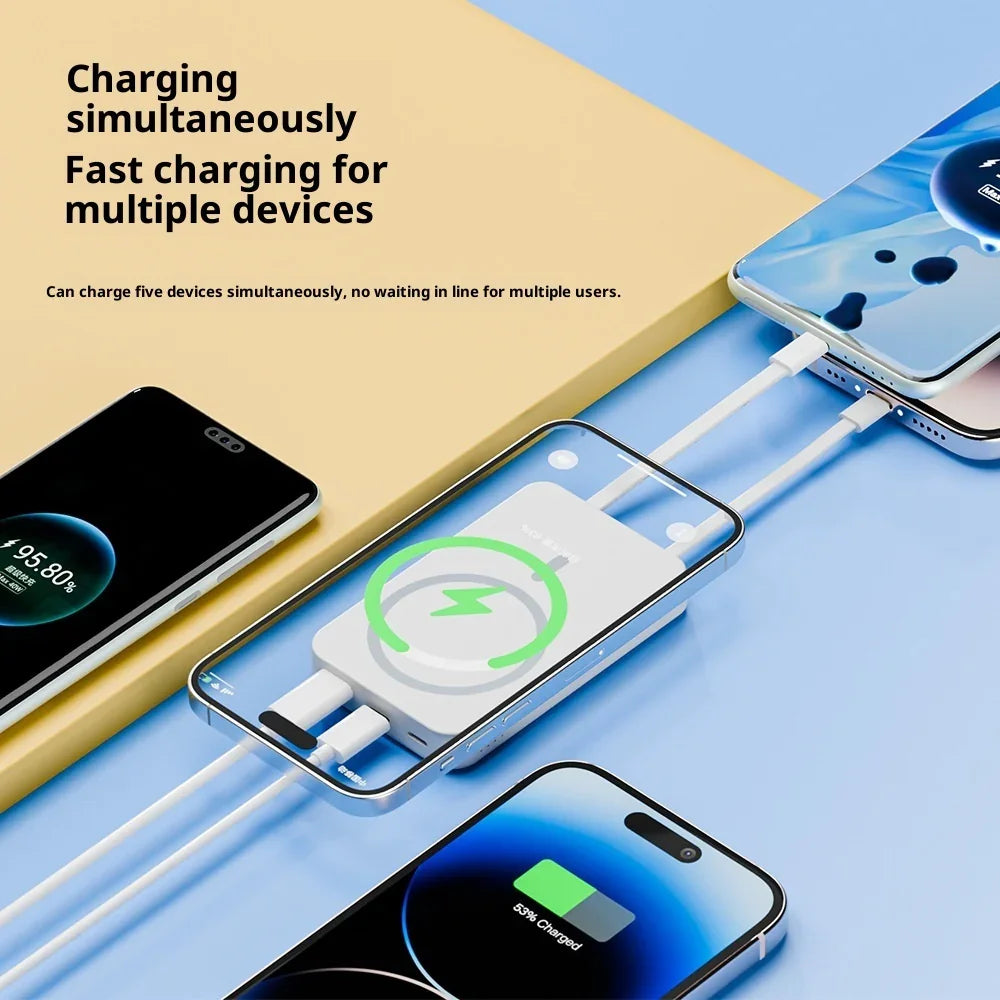 Magnetic Power Bank Mobile Power Supply Wireless Charger With Cable EX-STOCK Canada