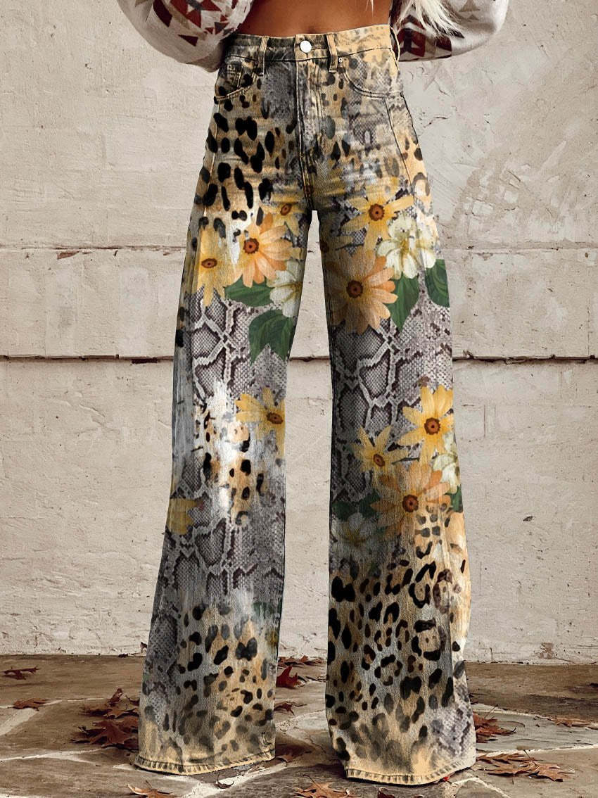 Plus-size Womens Casual Pants Lightweight Denim-look