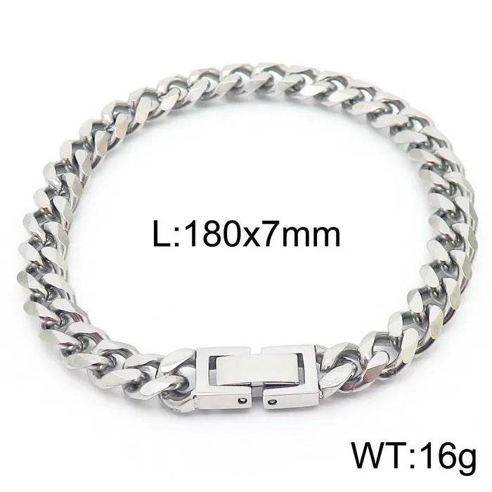 Cuban Link Chain Trimming Chain Jewelry Buckle Titanium Steel Bracelet - EX-STOCK Canada