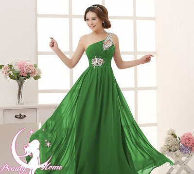 Evening dress one-shoulder dinner banquet long banquet EX-STOCK Canada