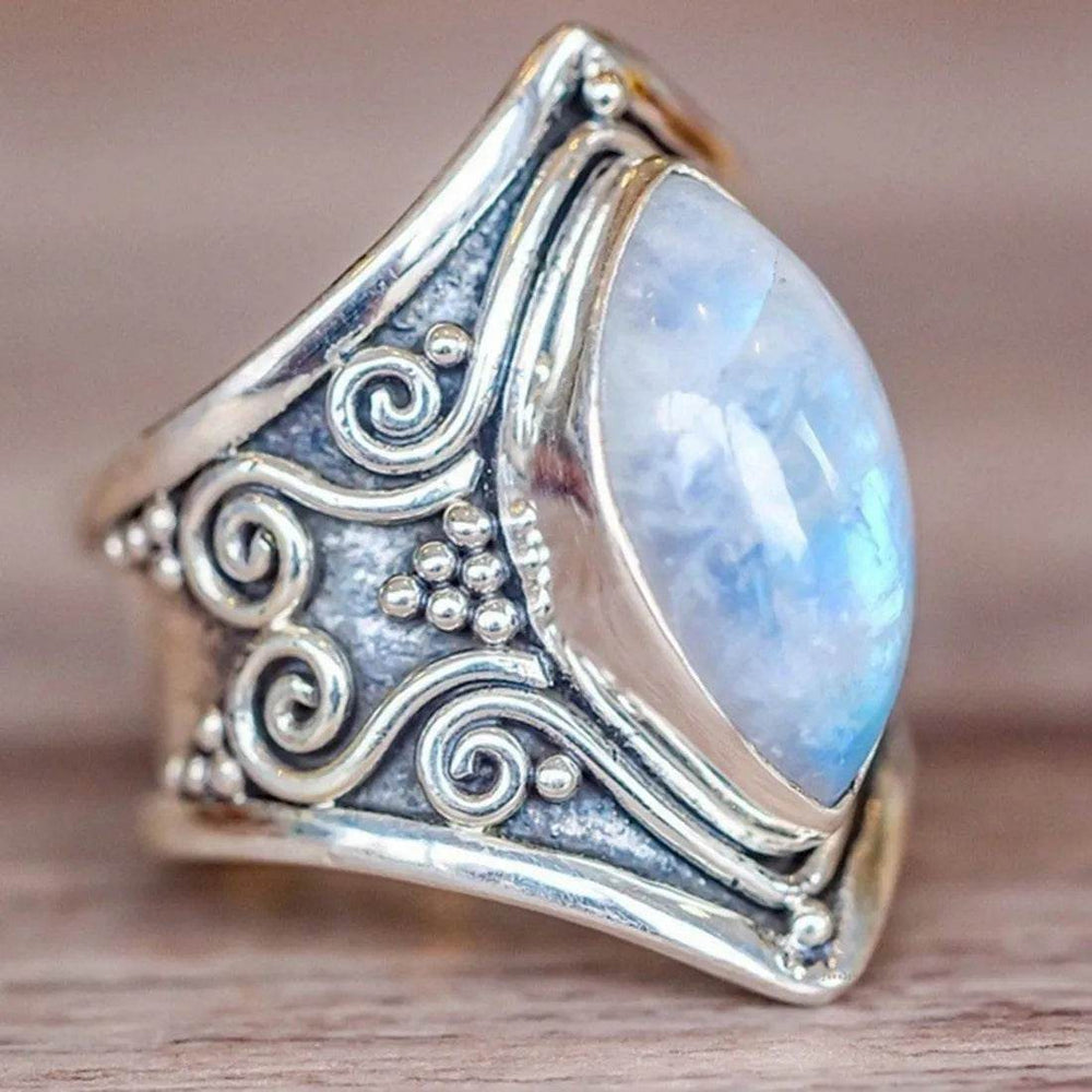 Fashion Antique silver vintage moonstone ring for men - EX-STOCK Canada