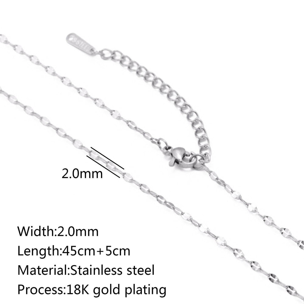 Stainless Steel Vacuum Vapor Plating 18K Gold Color Protection Lip Chain Necklace - EX-STOCK Canada
