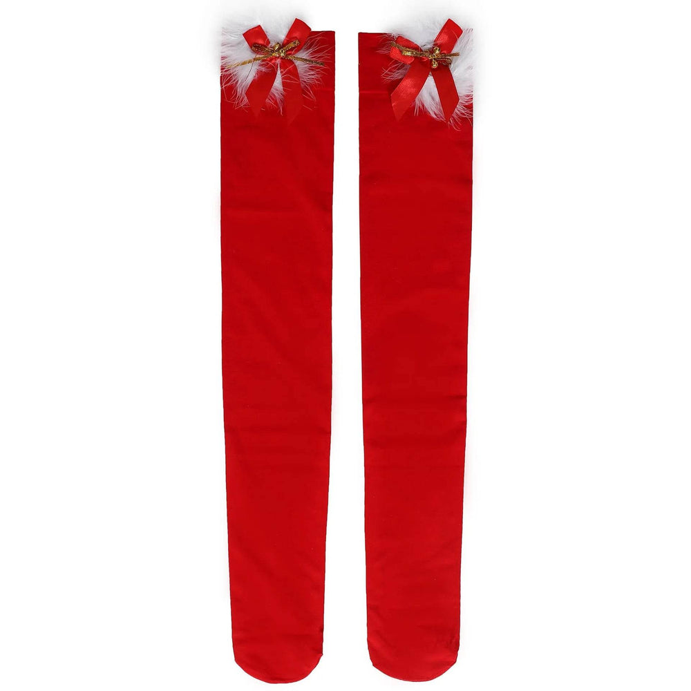 Thickened Women's Red Long Bow Christmas Stockings - EX-STOCK Canada