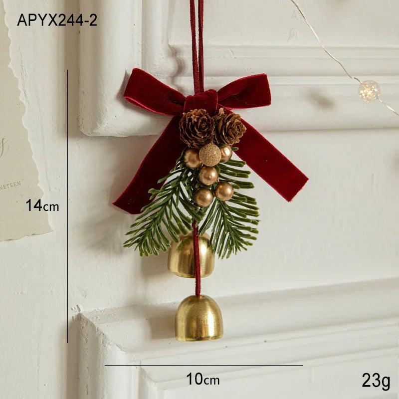 Christmas Little Bell Shape Velvet Bow Small Hanging Piece EX-STOCK Canada