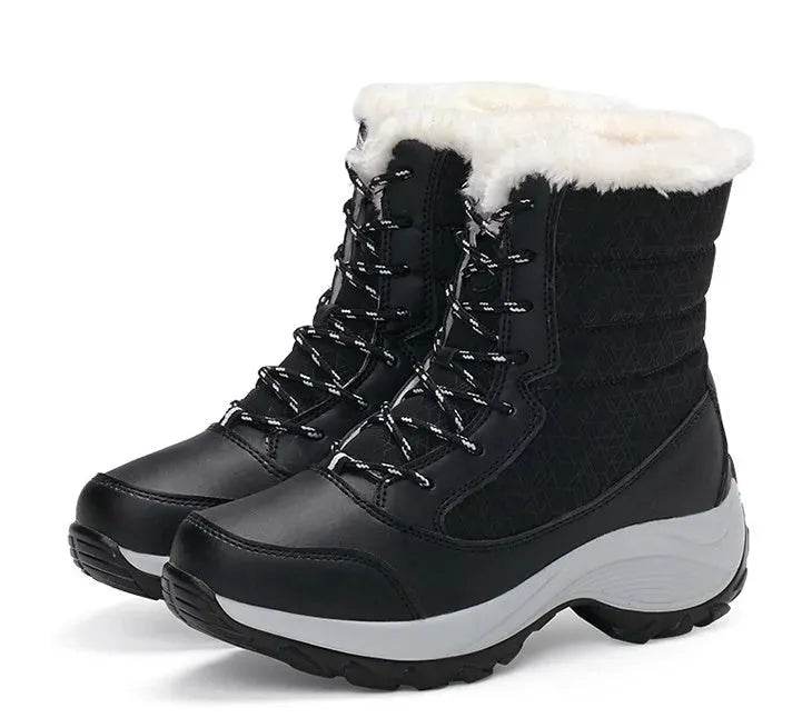 Winter Snow Boots Female High Ankle Waterproof Ladies Cotton Shoes Boots Plus Velvet Shoes - EX-STOCK Canada