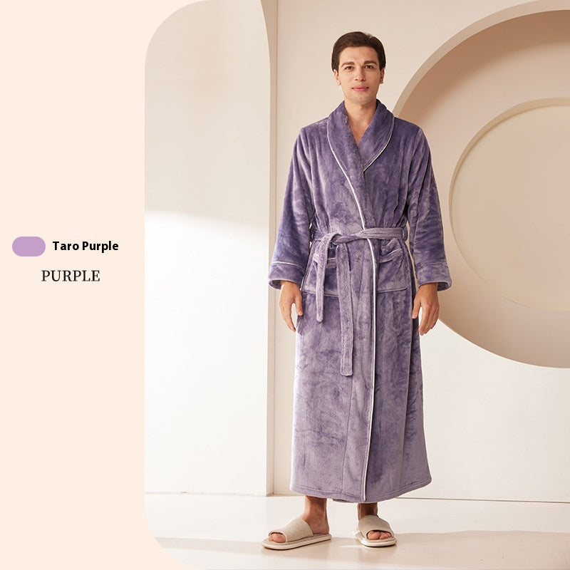 Extended Autumn And Winter Coral Fleece Bathrobe | EX-STOCK product gallery photo 5