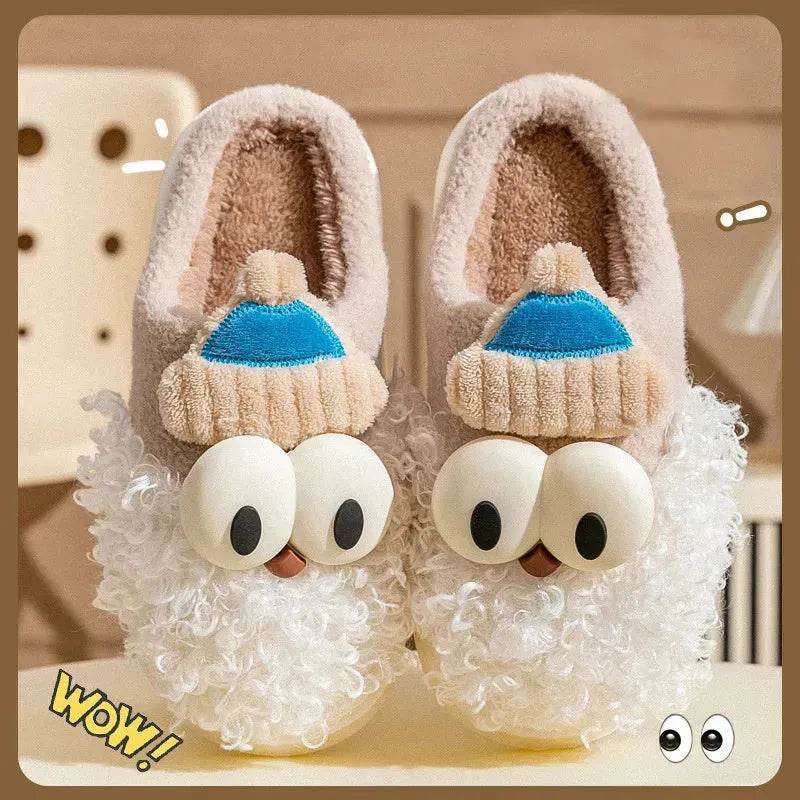 Cartoon Bearded Santa Claus Slippers Home Warm Non-slip Plush Cotton Shoes Christmas Couple Floor Bedroom Slipper Women Men - EX-STOCK Canada