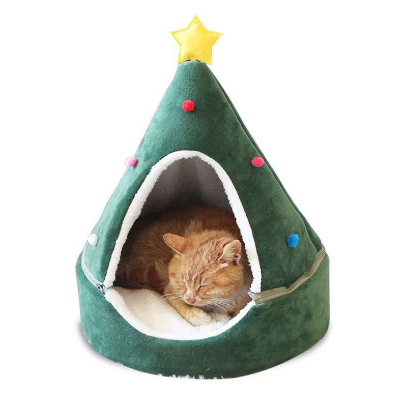 Lit pour animaux en forme de sapin de Noël : nid d'hiver chaud pour animaux, maison pour chat, chien, fournitures pour animauxEX-STOCK Canada