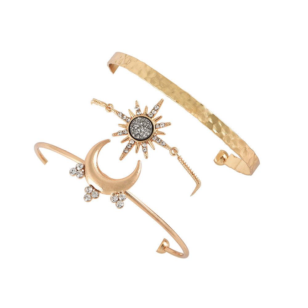 Bracelet diamant lune soleil plein - EX-STOCK Canada